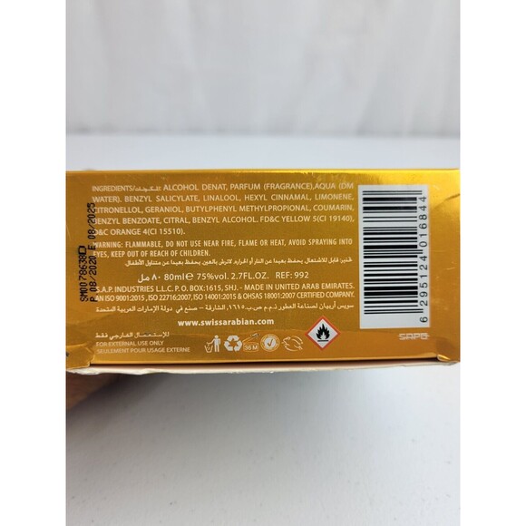 Hamsah edp 80 ml. Swiss Arabian - Picture 3 of 6